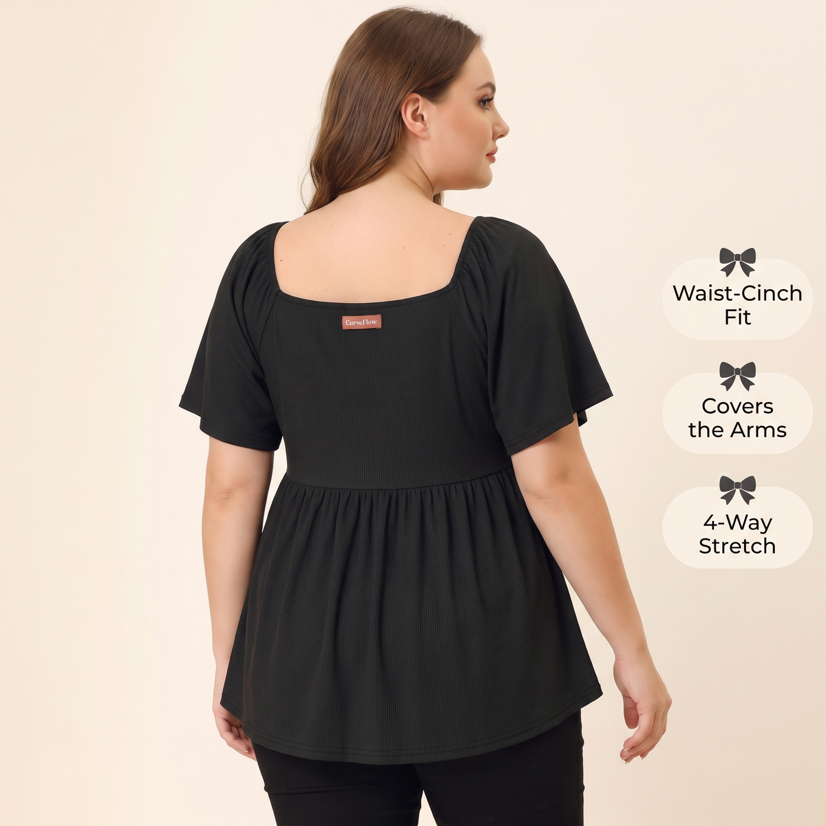 CurveFlow Babydoll Blouse