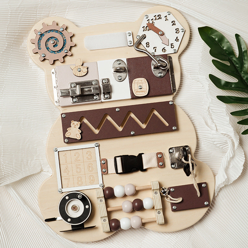 Children's Montessori Busy Bear Board