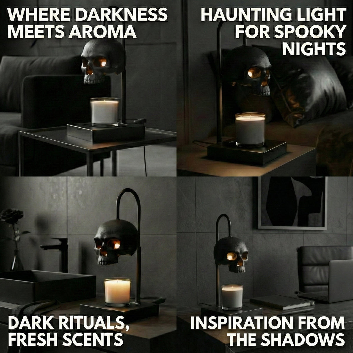Nomnu Gothic Skull Candle Warmer Lamp