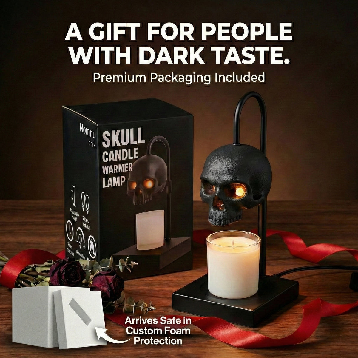 Nomnu Gothic Skull Candle Warmer Lamp