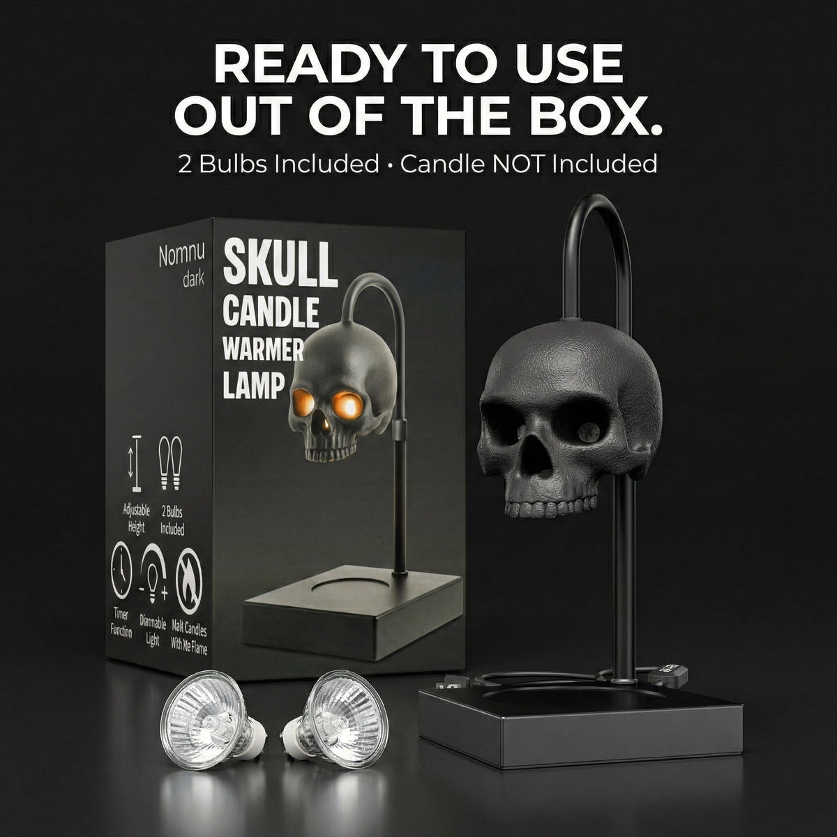 Nomnu Gothic Skull Candle Warmer Lamp