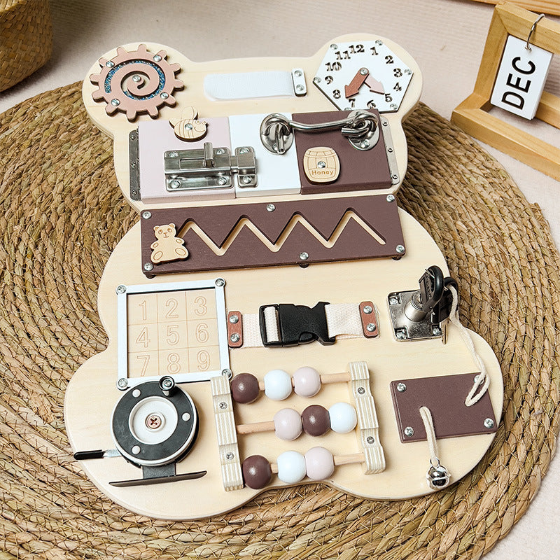 Children's Montessori Busy Bear Board