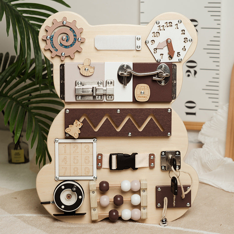 Children's Montessori Busy Bear Board