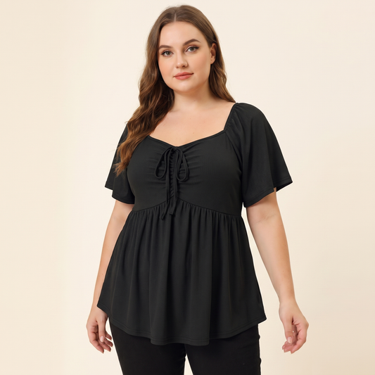 CurveFlow Babydoll Blouse