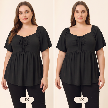 CurveFlow Babydoll Blouse