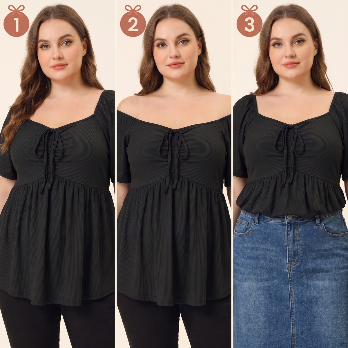 CurveFlow Babydoll Blouse