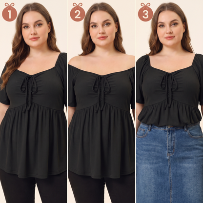 CurveFlow Babydoll Blouse